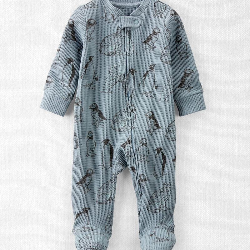 Baby Organic Cotton Arctic Print Waffle Knit Sleep & Play | Carter's