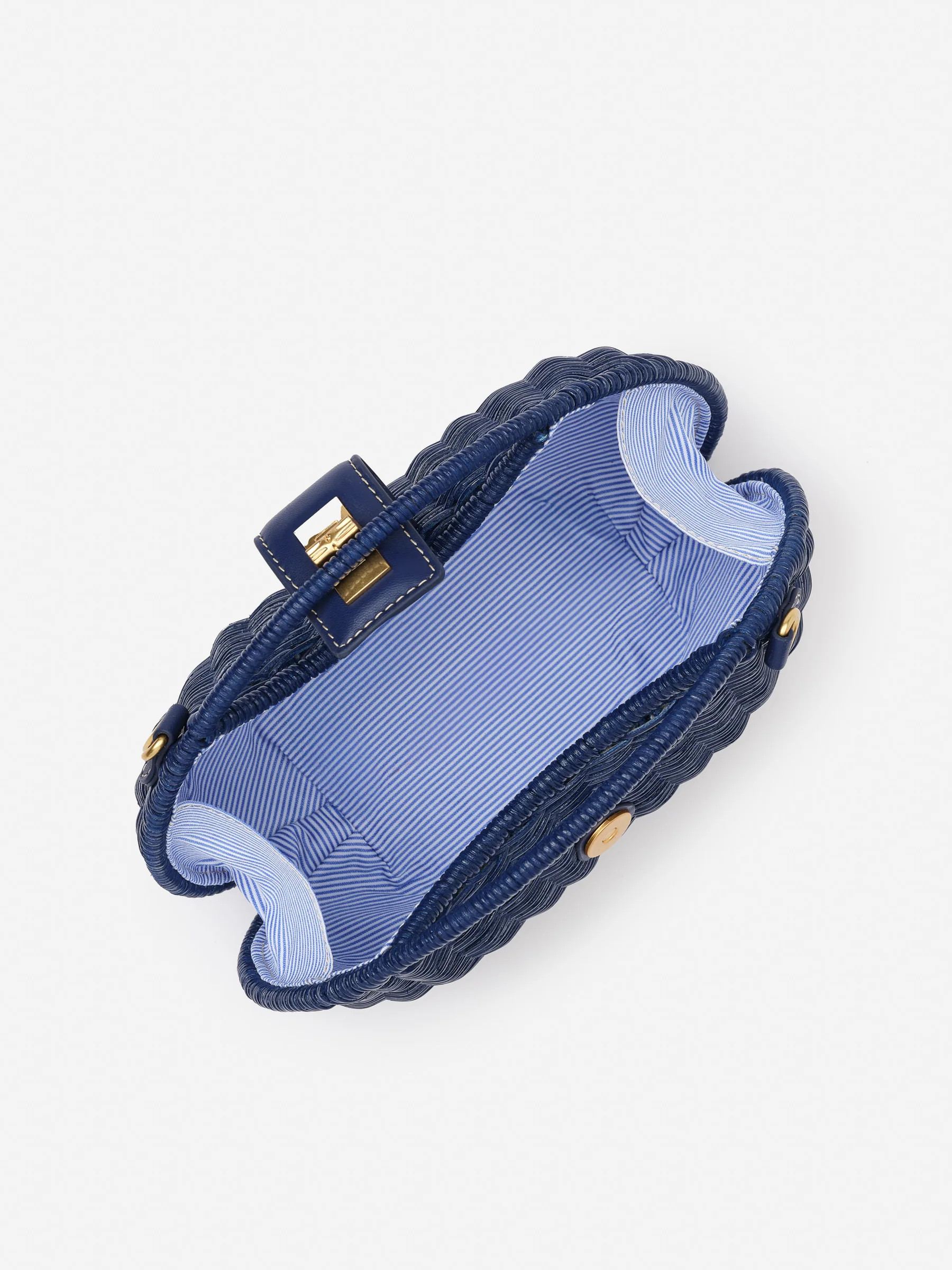 Navy Solid Iris Wicker Handbag | Women's Handbags | J.McLaughlin | J.McLaughlin