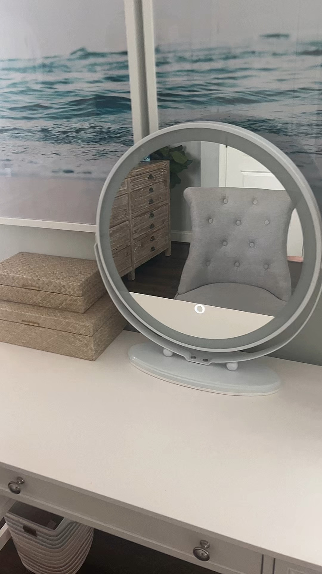 If you don’t have a lot of space, but you still need to have some kind of a small desk, but also would like a vanity. This is such a great option. I’m absolutely obsessed with this and it is lightweight and movable. 

#LTKhome #LTKstyletip #LTKVideo