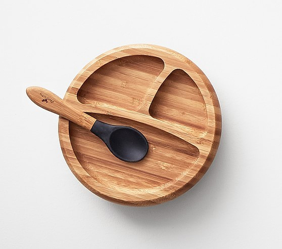Avanchy Bamboo Suction Baby Plate & Spoon Set | Pottery Barn Kids