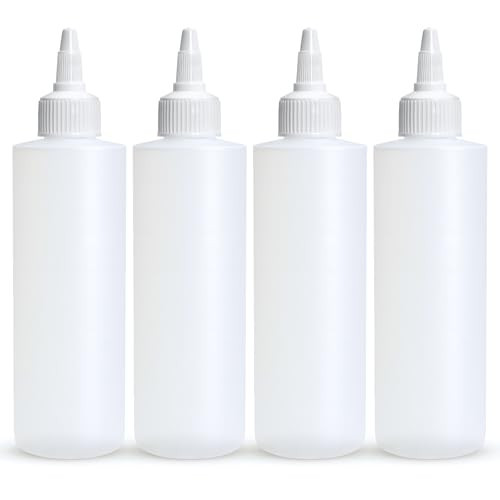 BRIGHTFROM Condiment Squeeze Bottles, 4 OZ Empty Squirt Bottle with Twist Top Cap, Leak Proof - Great for Ketchup, Mustard, Syrup, Sauces, Dressing, Oil, Arts and Crafts, BPA FREE Plastic - 4 PACK | Amazon (US)