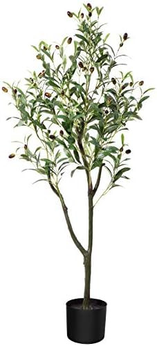 CROSOFMI Artificial Olive Tree Plant 4 Feet Fake Topiary Silk Tree, Perfect Faux Plants in Pot fo... | Amazon (US)