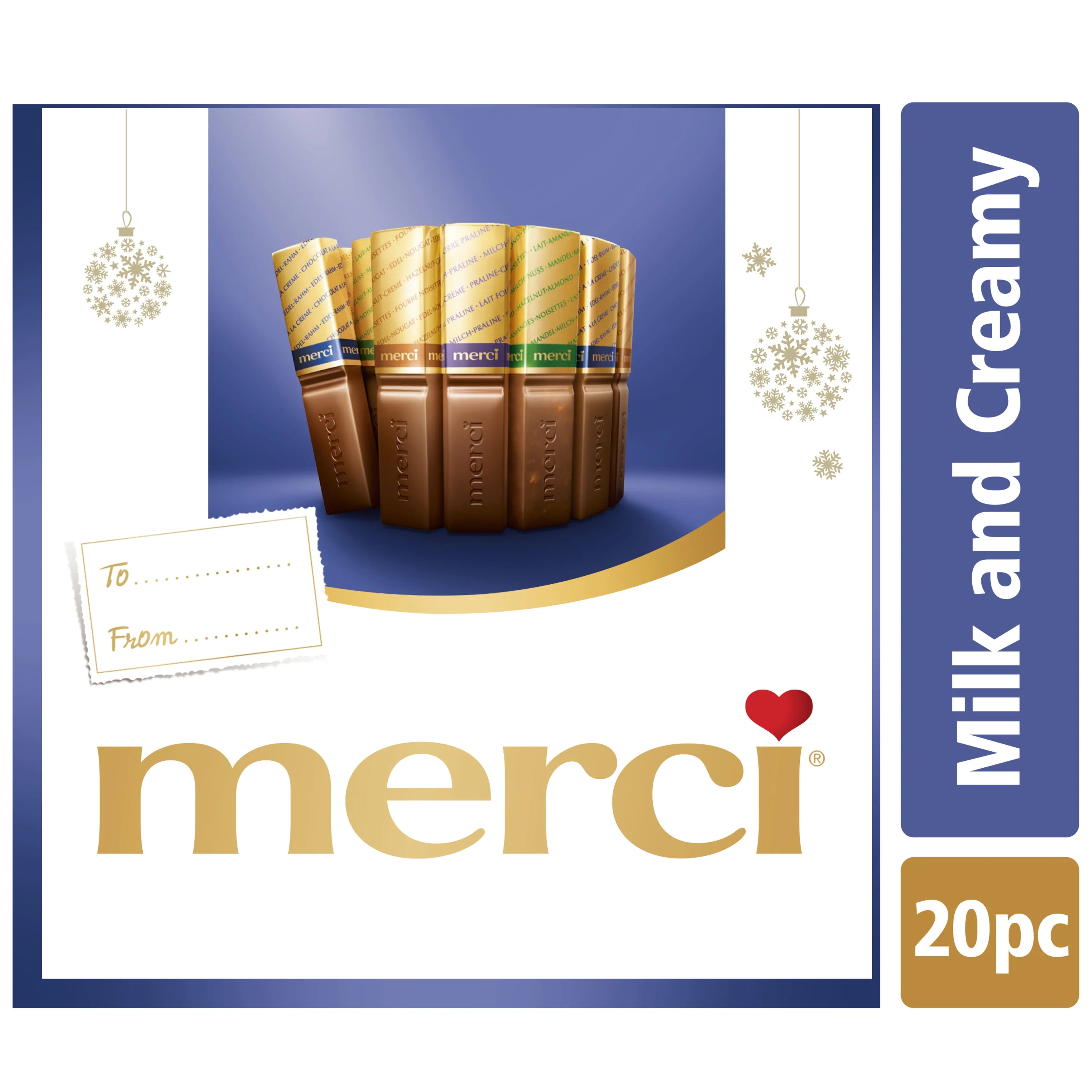 Merci Finest Christmas Assorted Milk Chocolate Candy Gift Box, 8.8 Oz | Walmart (US)