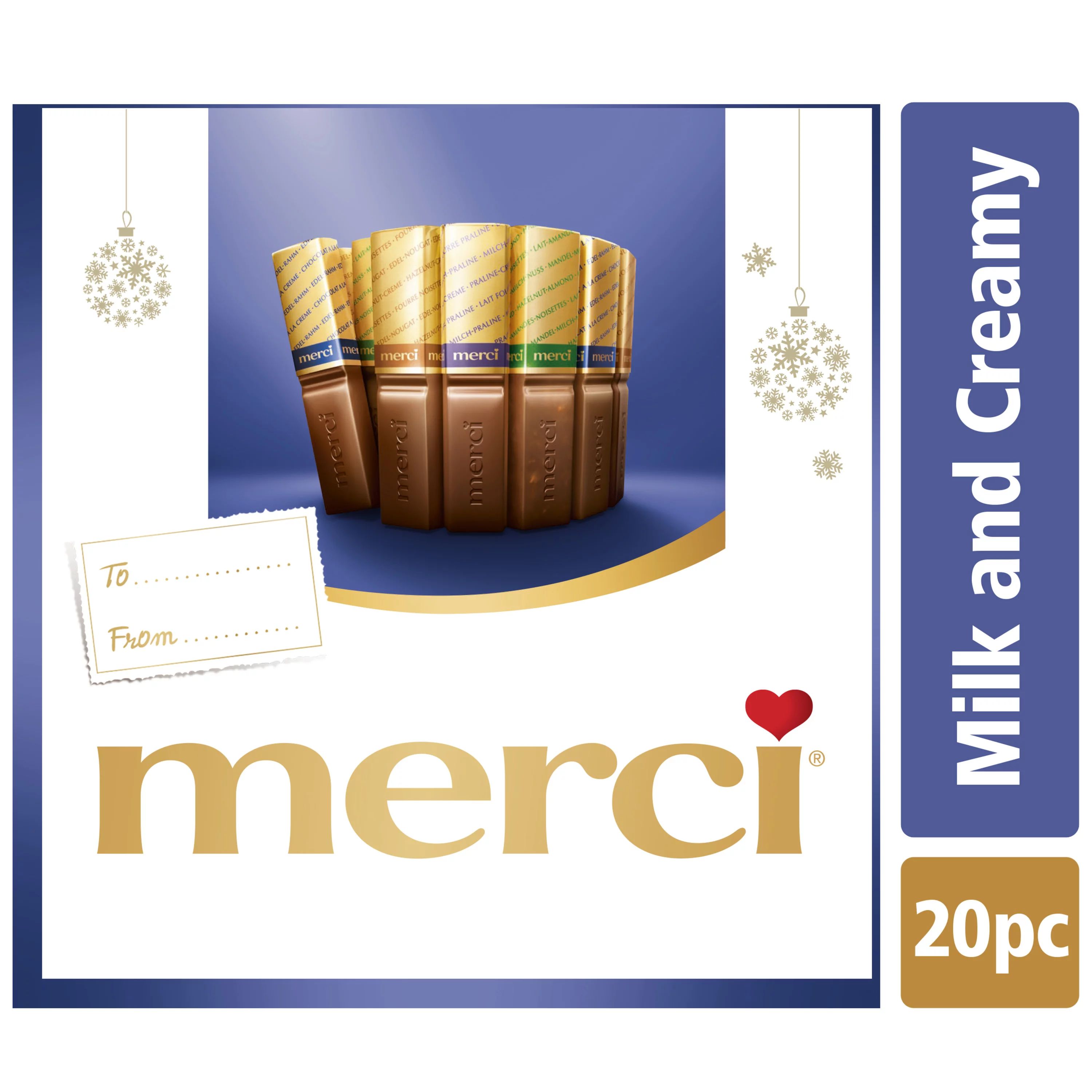 Merci Finest Christmas Assorted Milk Chocolate Candy Gift Box, 8.8 Oz | Walmart (US)