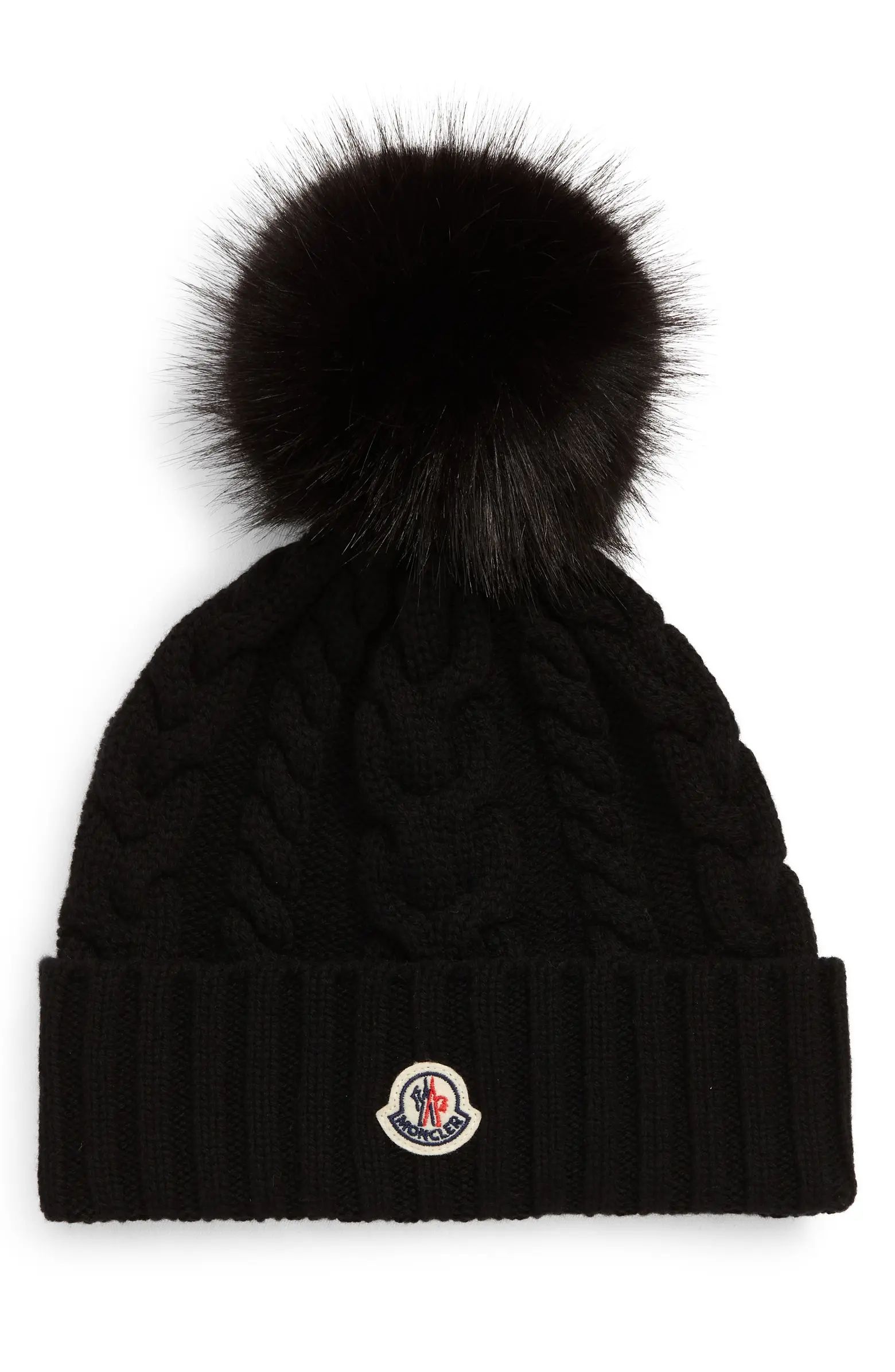 Cable Knit Wool & Cashmere Pom Beanie | Nordstrom