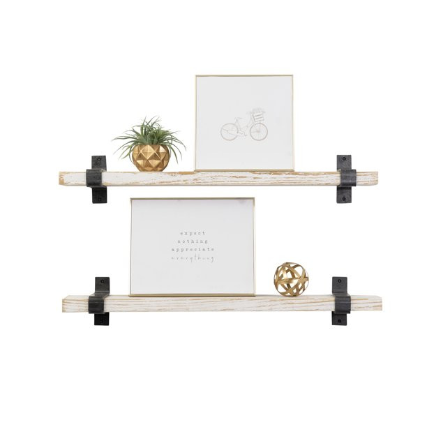 Woven Paths Industrial Grace Wrap Bracket 36-Inch Floating Shelves, Set of 2 | Walmart (US)