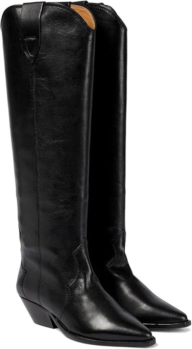 Suede Knee High Boots for Women Pointed Toe Cowboy Boots Chunky Low Heels Tall Long Boots Dressy ... | Amazon (US)