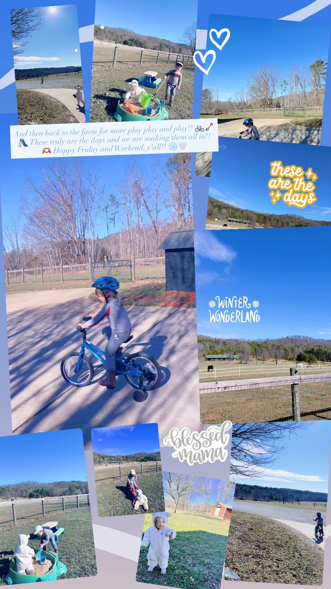 And then back to the farm for more play play and play!! 🚲🪏🛝 These truly are the days and we are soaking them all in!! 🫶🏽 Happy Friday and Weekend, y’all!! ❄️🤍

#LTKKids #LTKdayinmylife #LTKmomlife