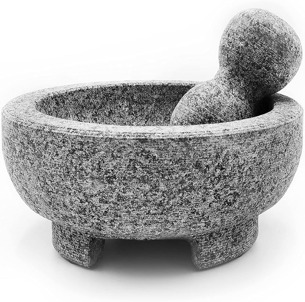 Amazon.com: Umien™ Granite Mortar and Pestle Set Guacamole Bowl Molcajete 8 Inch - Natural Ston... | Amazon (US)