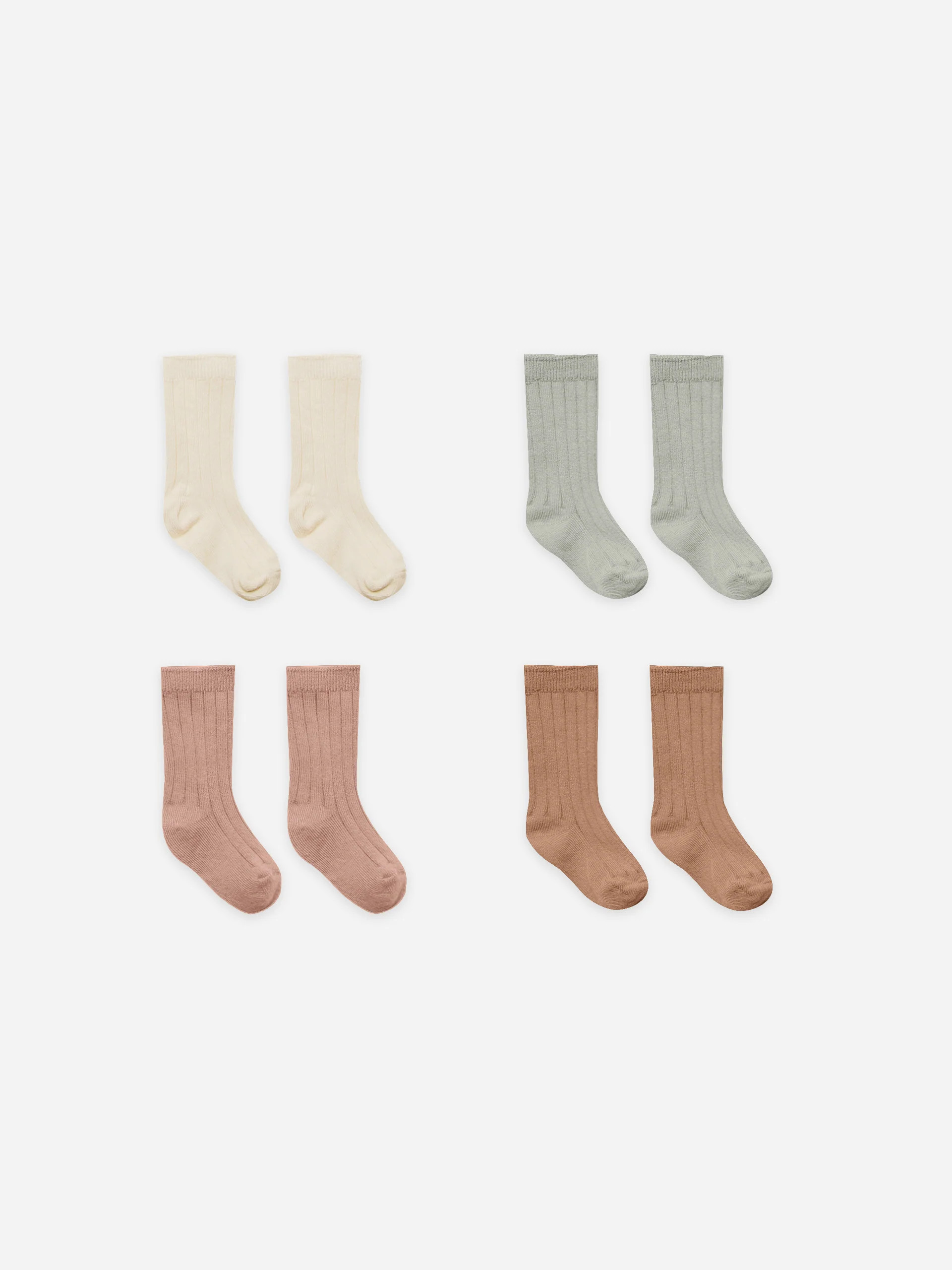 socks, set of 4 | ivory, pistachio, lilac, clay | Quincy Mae