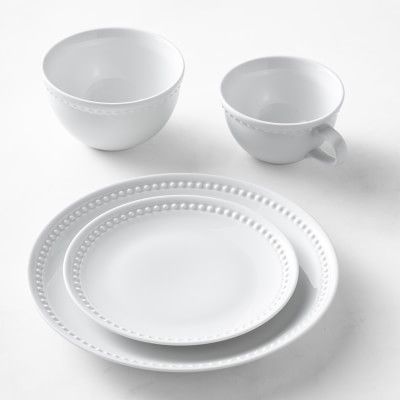 Pillivuyt Beaded Coupe Dinnerware Sets with Cereal Bowl | Williams-Sonoma