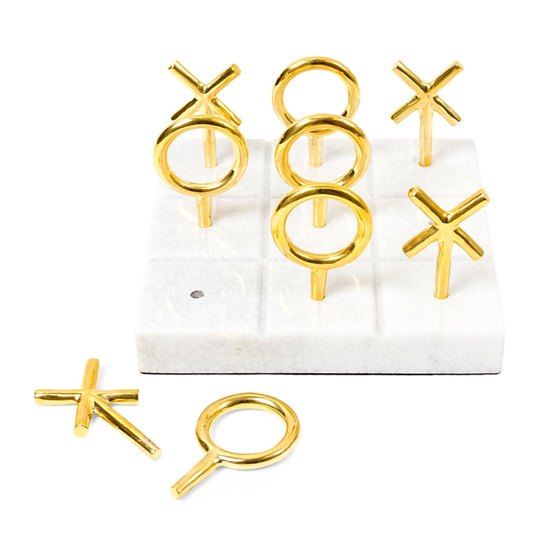 Jonathan Adler Brass and Marble Tic Tac Toe Set | Bloomingdale's (US)