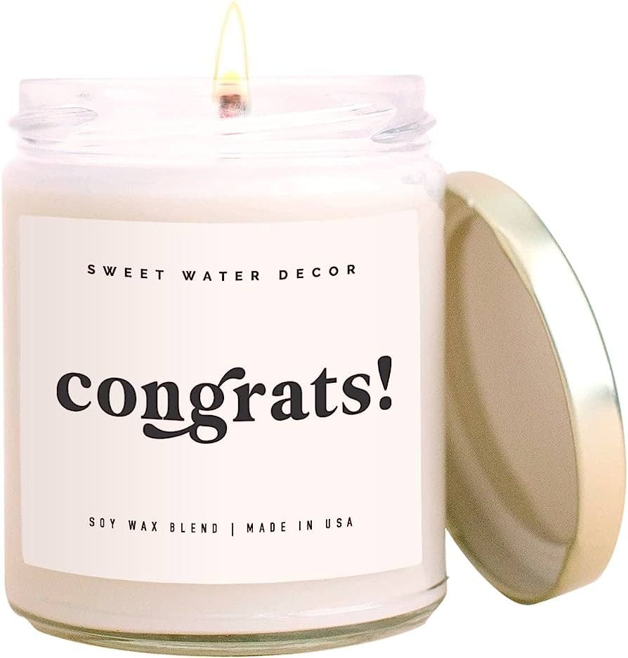 Sweet Water Decor, Congrats! Tropical Fruits and Sugared Citrus Island Scented Soy Wax Candle for... | Amazon (US)