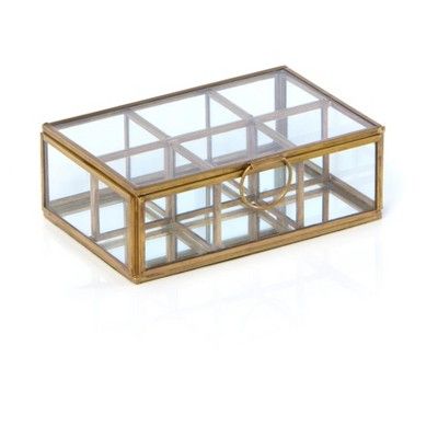 Wallace 6 Compartment Display Box  - Gold - Shiraleah | Target