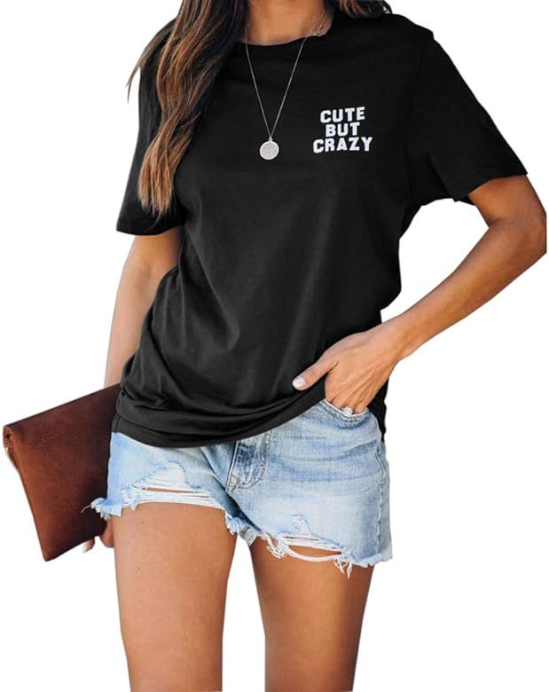 Fashion Tops for Women Short Sleeve Casual Tops Crewneck Tshirts Tunic Basic Women Tshirt | Amazon (US)