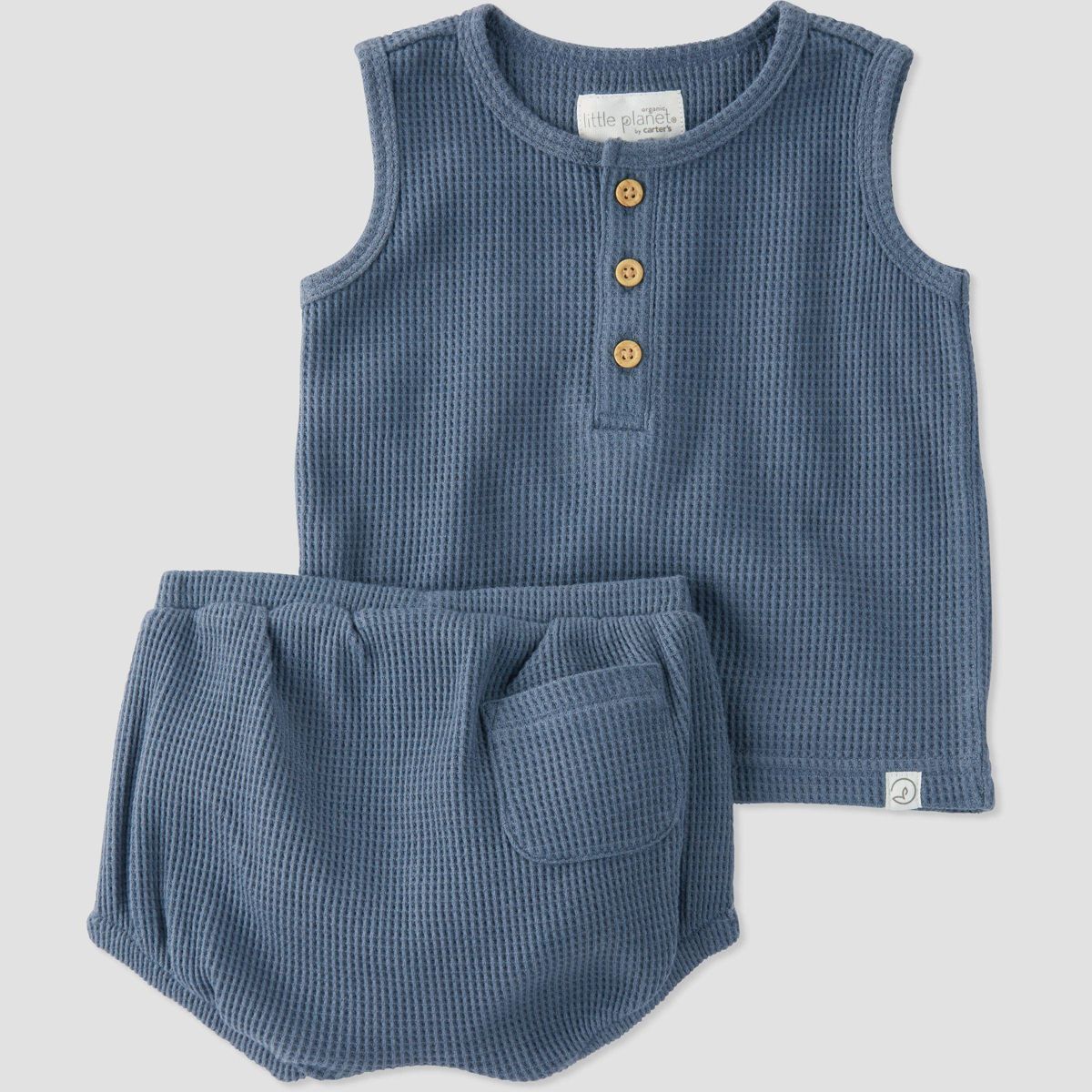 Little Planet by Carter’s Organic Baby 2pc Waffle Knit Coordinate Set - 12M | Target