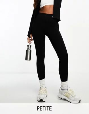 ASOS 4505 Petite Icon seamless rib gym leggings in black | ASOS (Global)