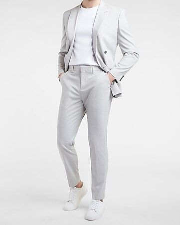 Slim Textured Gray Suit | Express