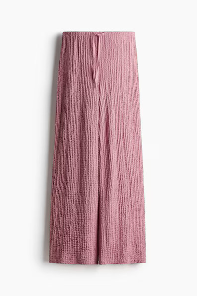 H & M - Crinkled Drawstring Pants - Pink | H&M (US + CA)