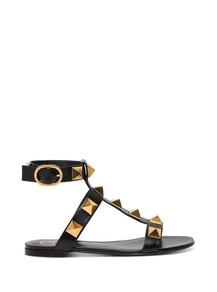Valentino Garavani Roman Stud Flat Sandals | Cettire Global