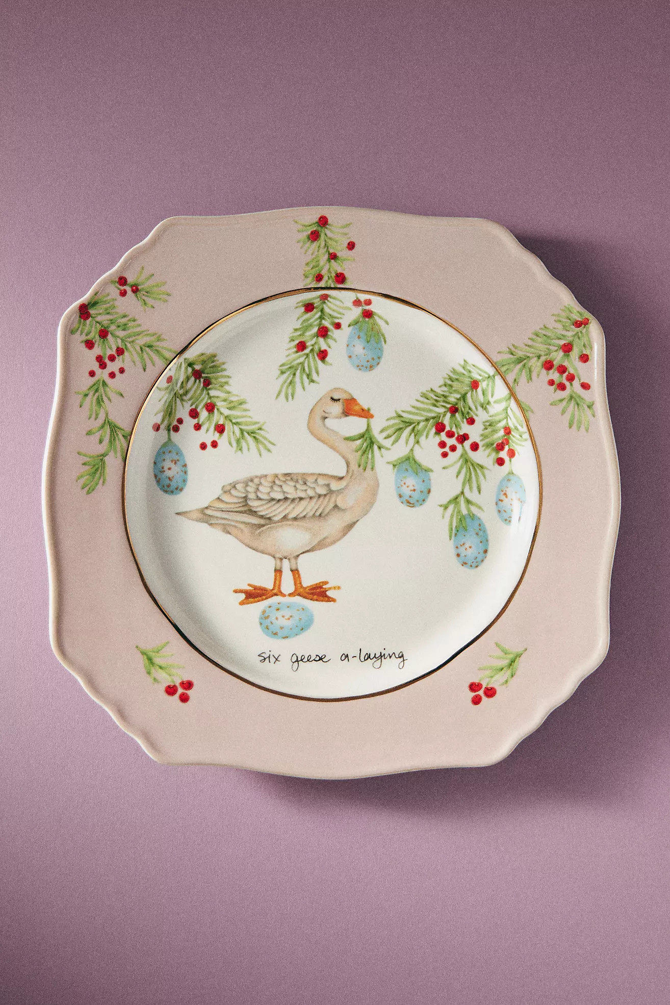 Lou Rota Twelve Days of Christmas Dessert Plate | Anthropologie (US)