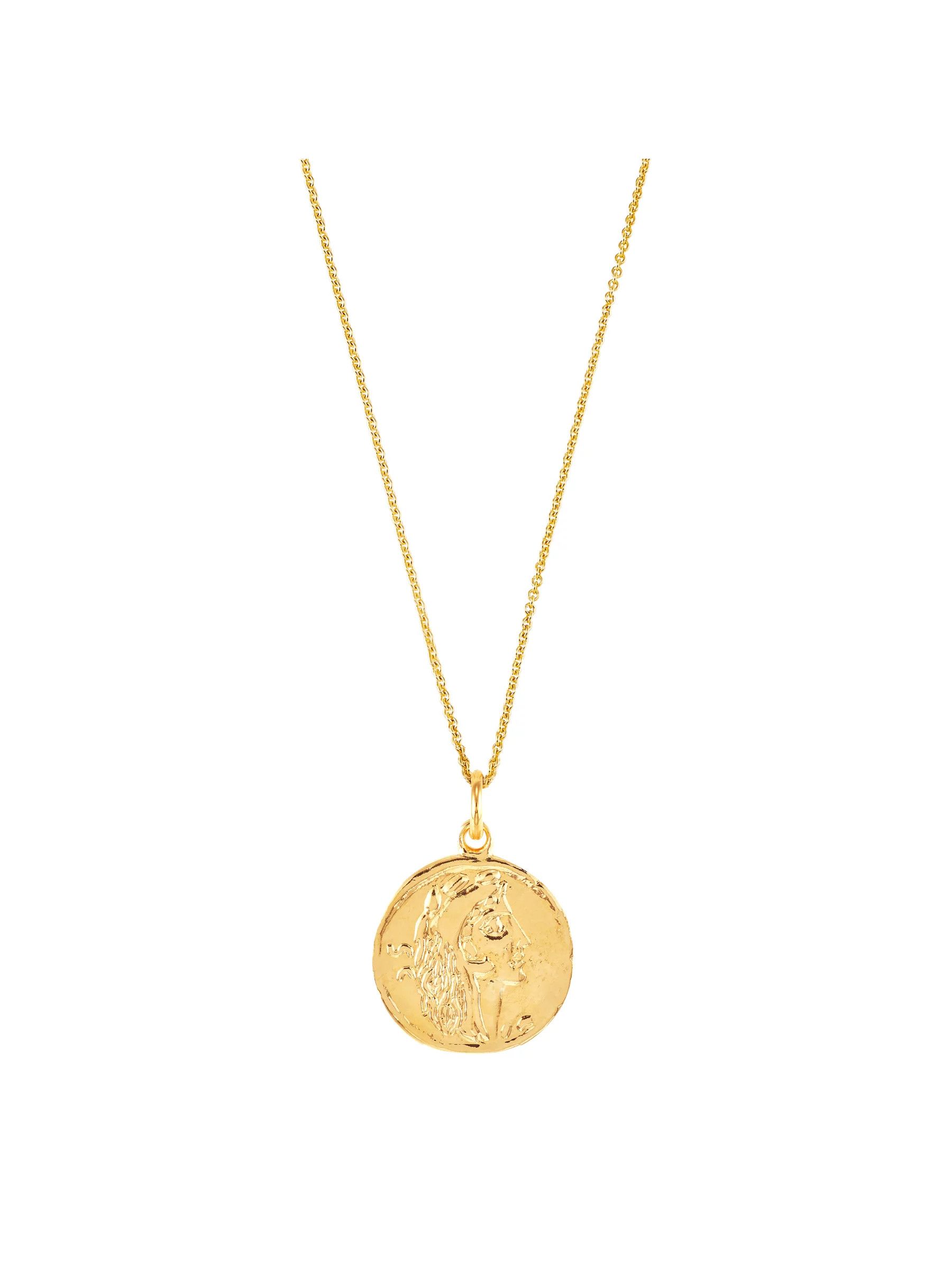 Women's Finecraft Italian-Made Coin Pendant Necklace in 18kt Gold-Plated Bronze, Walmart Necklace18" | Walmart (US)