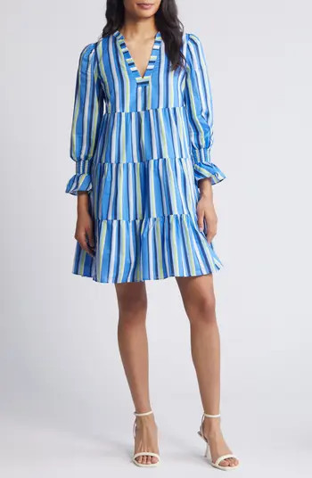 Eliza J Float Tiered Three-Quarter Sleeve Dress | Nordstrom | Nordstrom