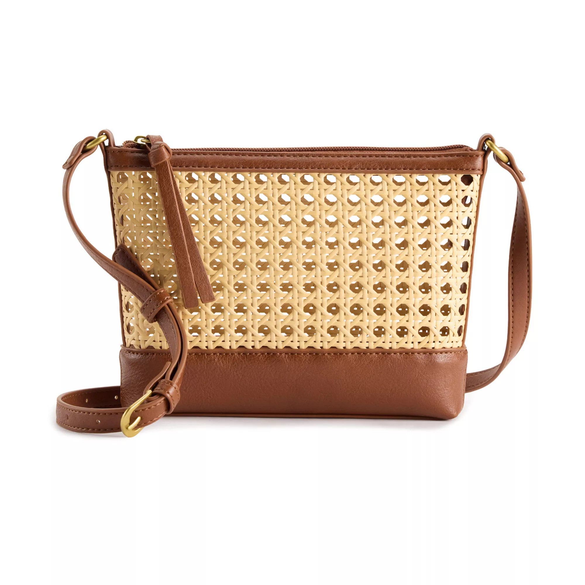 Sonoma Goods For Life® Campbell Caning Top Zip Crossbody Bag | Kohl's