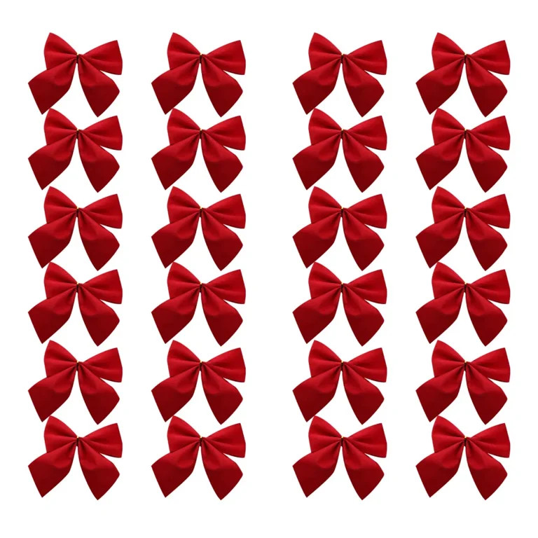 36 Pack Red Wreath Bows for Christmas Outdoor Decorations, Bomutov Christmas Bow Twist Tie Ribbon... | Walmart (US)