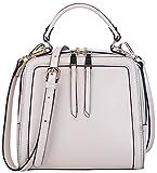 BOYATU Womens Leather Handbag Mini Square Shoulder Satchel Purse Crossbody Bag Off White | Amazon (US)