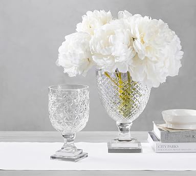 Monique Lhuillier Ava Clear Cut Glass Vase | Pottery Barn (US)