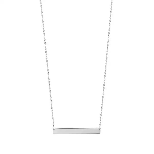 14K White Gold Horizontal Bar Necklace | Bed Bath & Beyond