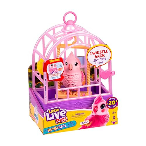 Little Live Pets My Really Real Talking Bird Toy & Cage - Rosie, Interactive Voice Repeating Toy, 20+ Sounds & Reactions, Talking Toys for Kids 5-7 | Amazon (US)