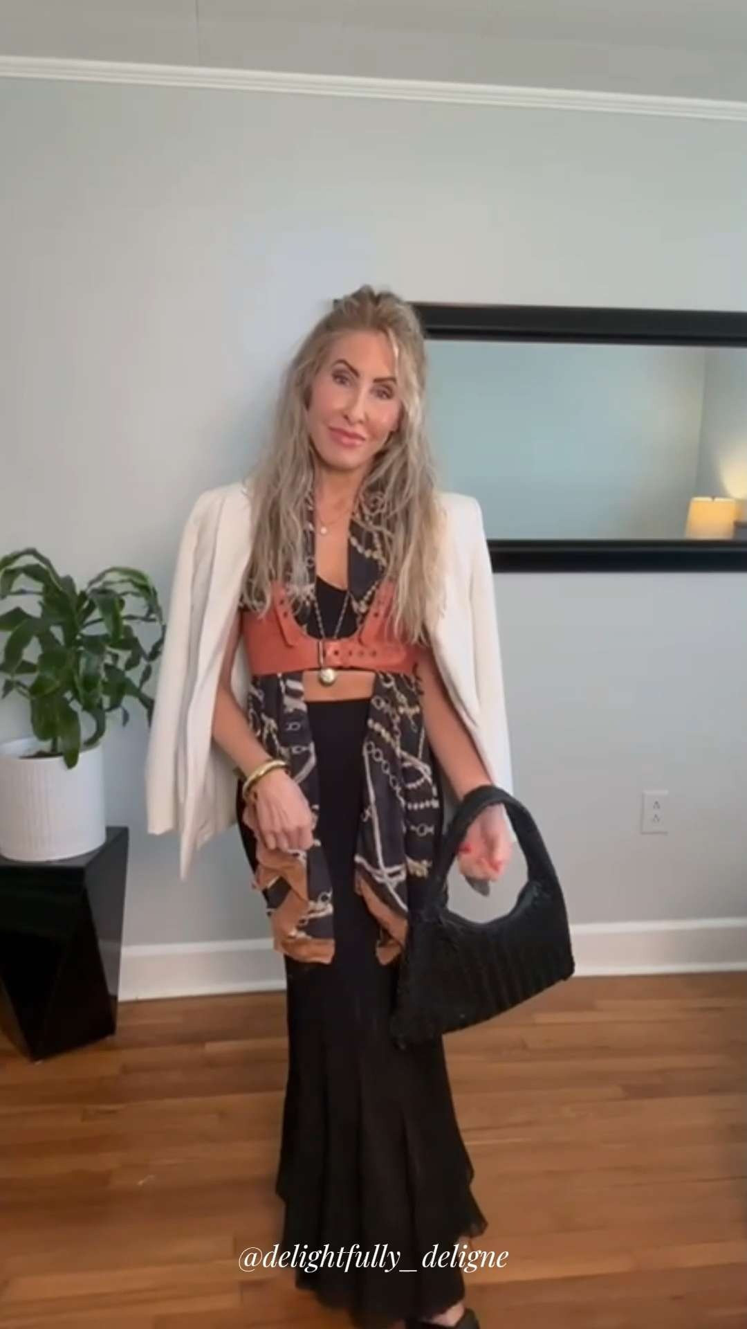 
GRWM styling a scarf the Hermès Spring/Summer 2026 way. Here’s a simple flat-friendly way to style it and show how one scarf can completely change a look. Deciding between a layered look with a jacket or keeping it minimal without, which option do you prefer? ✨ 

 #LTKgrwm #LTKootd #LTKOver40