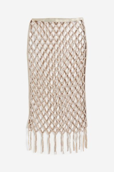 Net Skirt Embellished with Glass Beads | H&M (US + CA)