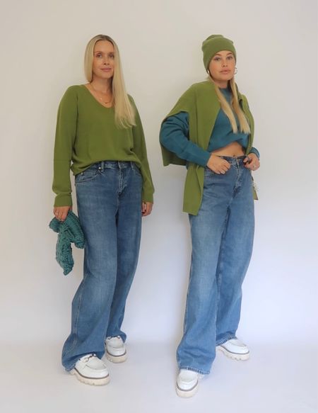 These Uniqlo low waisted soft baggy jeans are our favourite! Paired with soft cashmere green jumper and beanie 

#LTKeurope #LTKSeasonal