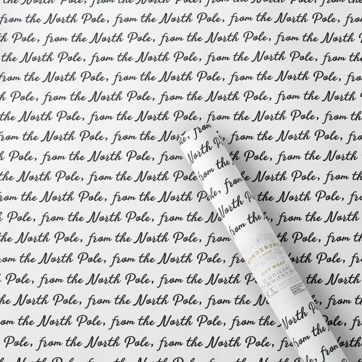 25 sq ft 'From The North Pole' Gift Wrap White - Wondershop™ | Target