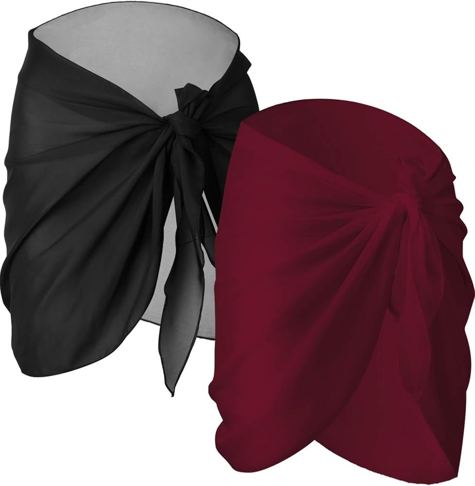 2 Pieces Sarong Coverups for Women Bathing Suit Wrap Swimsuit Skirt Beach Bikini Cover up Swimwea... | Amazon (US)