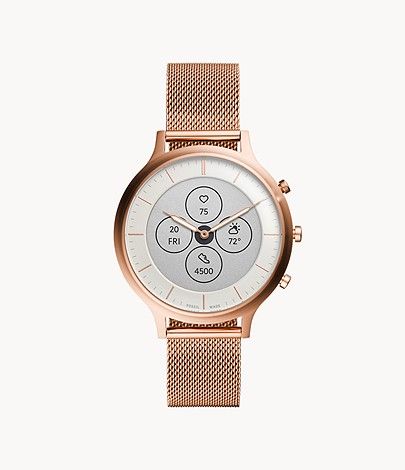 Hybrid Smartwatch HR Charter Rose Gold-Tone Stainless Steel Mesh | Fossil (US)