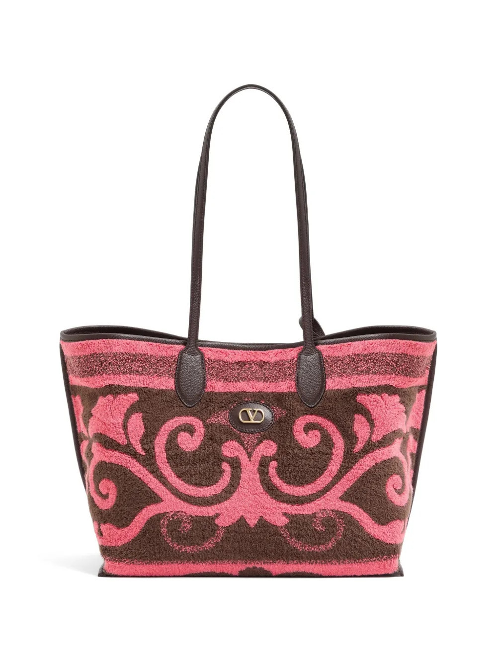Valentino Garavani medium shopping bag in terry cloth - Pink | Farfetch Global