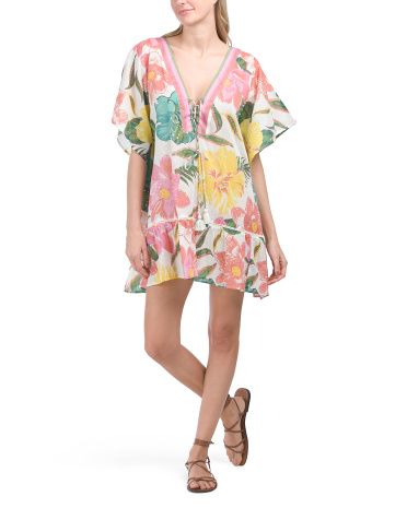 Floral Printed Tunic Cover Up | TJ Maxx