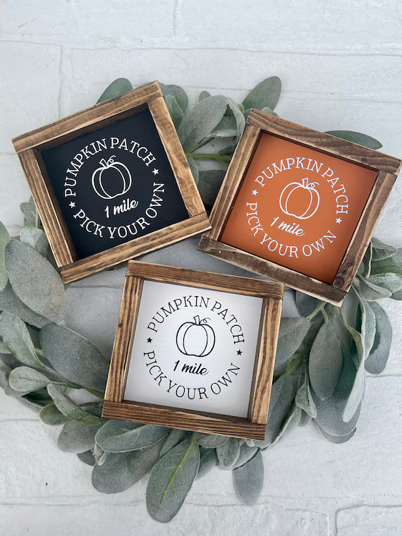 Pumpkin Patch Sign  Farmhouse Fall Decor  Tiered Tray Signs - Etsy | Etsy (US)