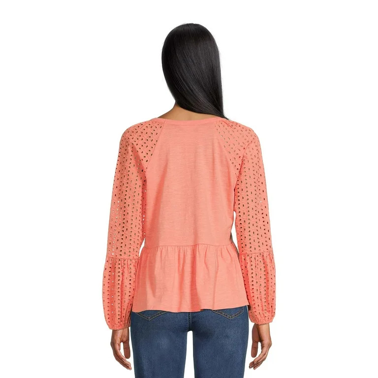 Time And Tru Women's Eyelet Top | Walmart (US)
