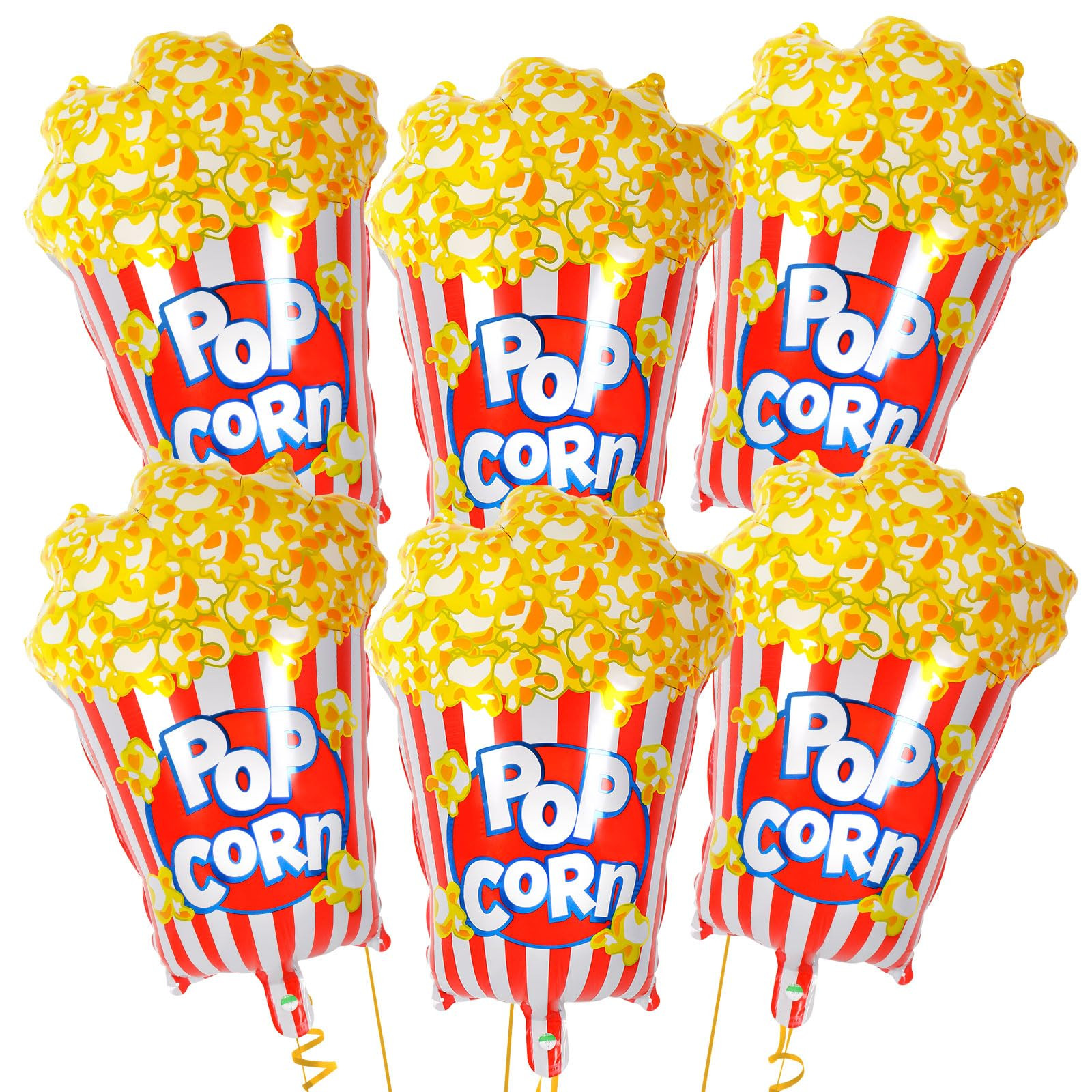 6 Pcs Popcorn Balloons,31 Inch Popcorn Foil Balloons for Kids,Carnival Party Decorations Movie Po... | Amazon (US)