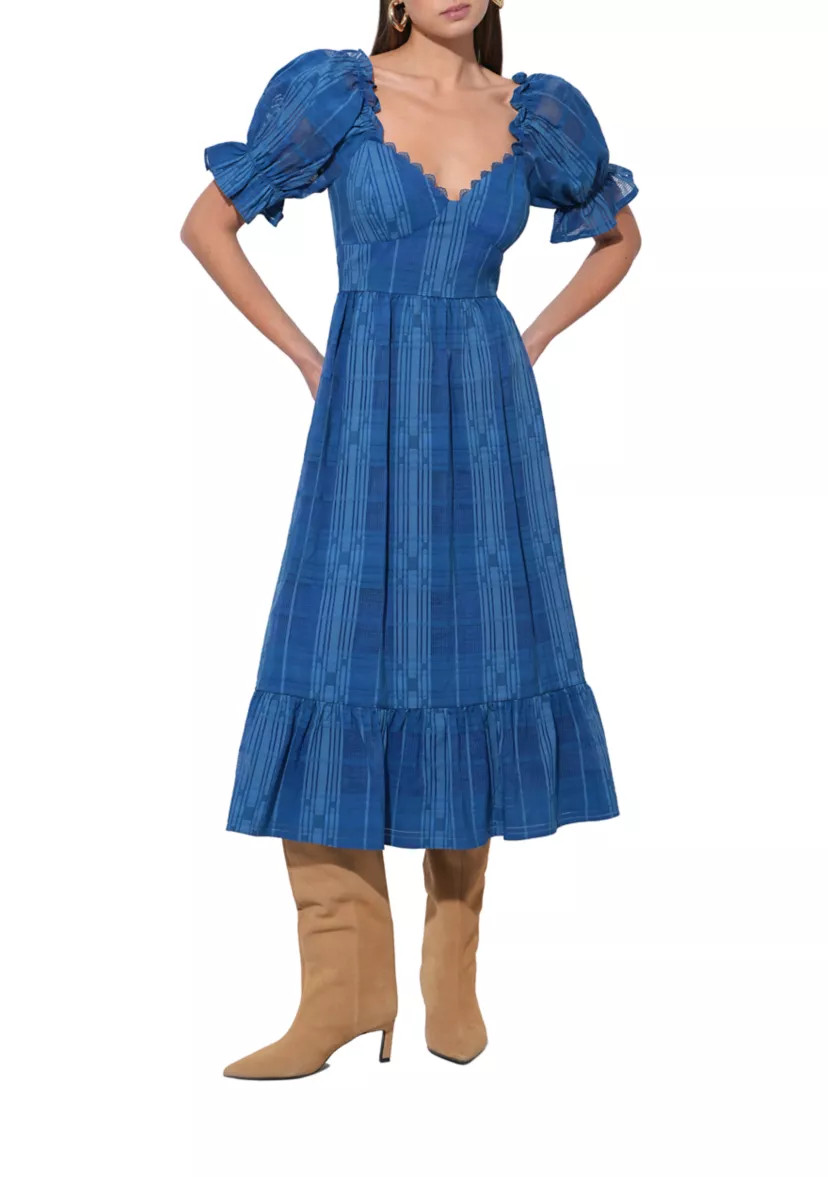 Women's Puff Sleeve Jacquard Maxi Dress | Belk