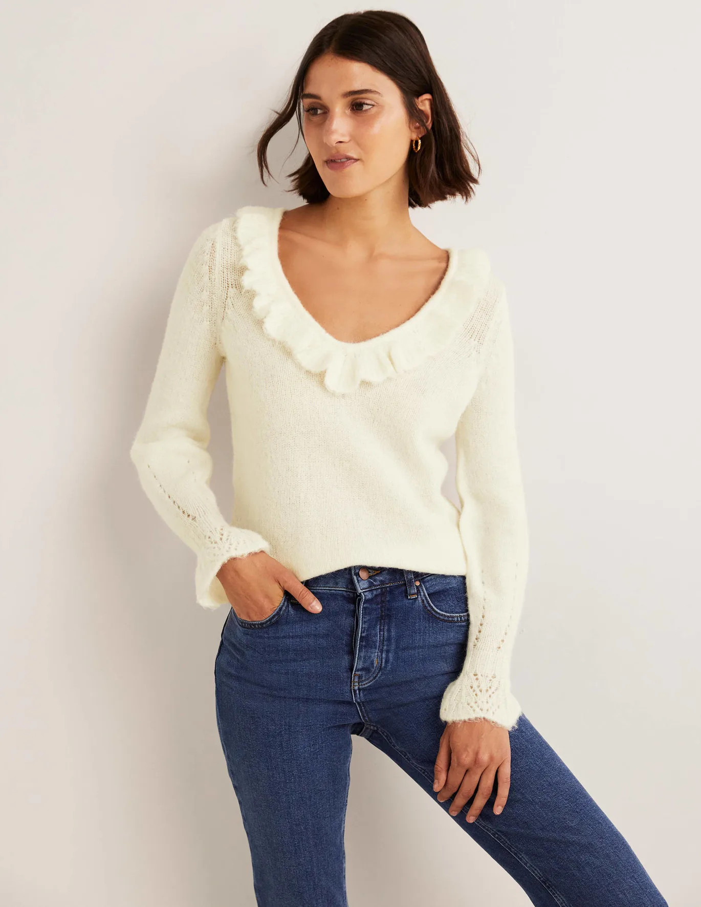 Fluffy Frill Jumper | Boden (UK & IE)