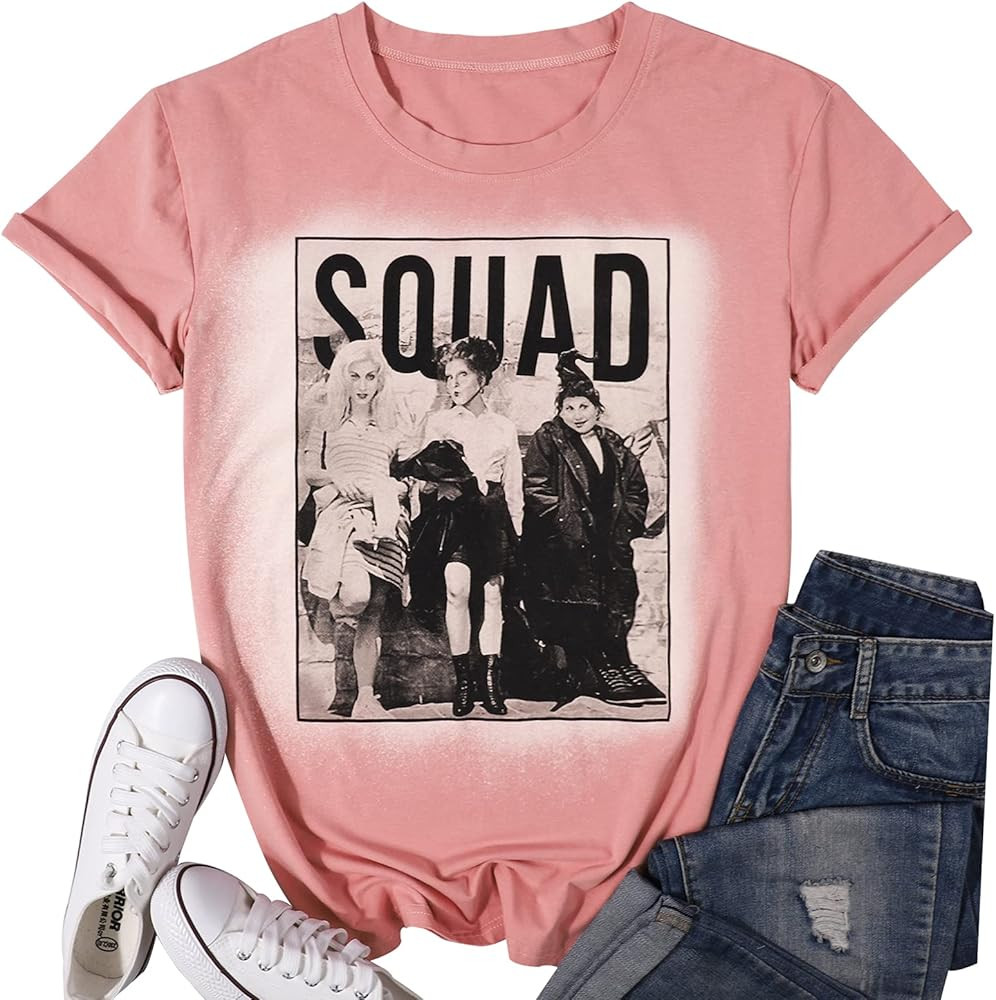 BANGELY Sanderson Sisters Squad Cute T Shirt Halloween Graphic Tees for Women Hocus Pocus Funny S... | Amazon (US)