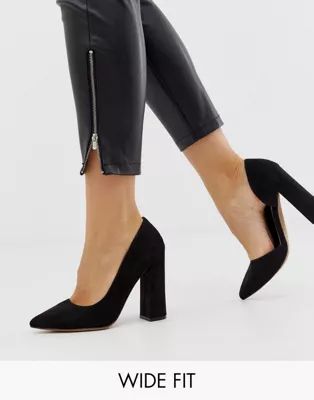 ASOS DESIGN Wide Fit Walter d'orsay high heels in black | ASOS (Global)
