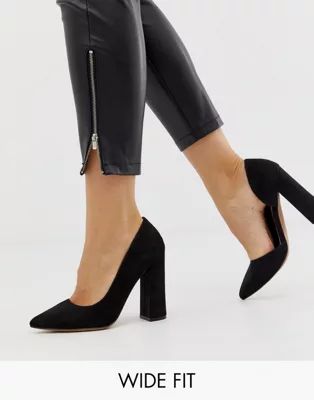 ASOS DESIGN Wide Fit Walter d'orsay high heels in black | ASOS | ASOS (Global)