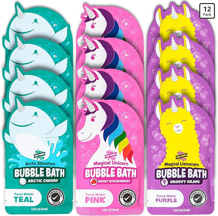Tub Works® Magical Kids Bubble Bath, Variety 12 Pack | Creates Colorful Water & Tons of Foam Bat... | Amazon (US)